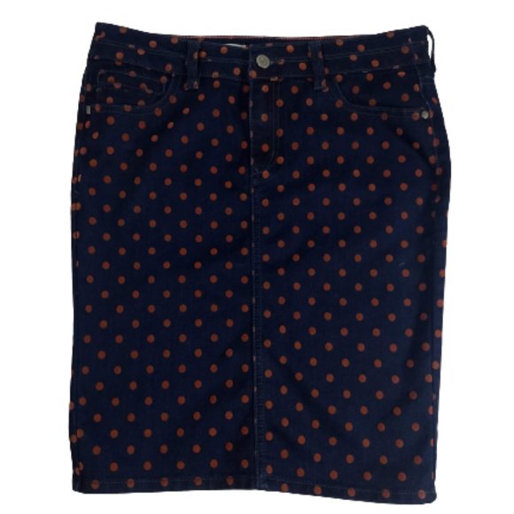 Pilcro and Letterpress Blue Red Polka Dot Skirt Size 28 Anthropologie Women - Picture 1 of 6
